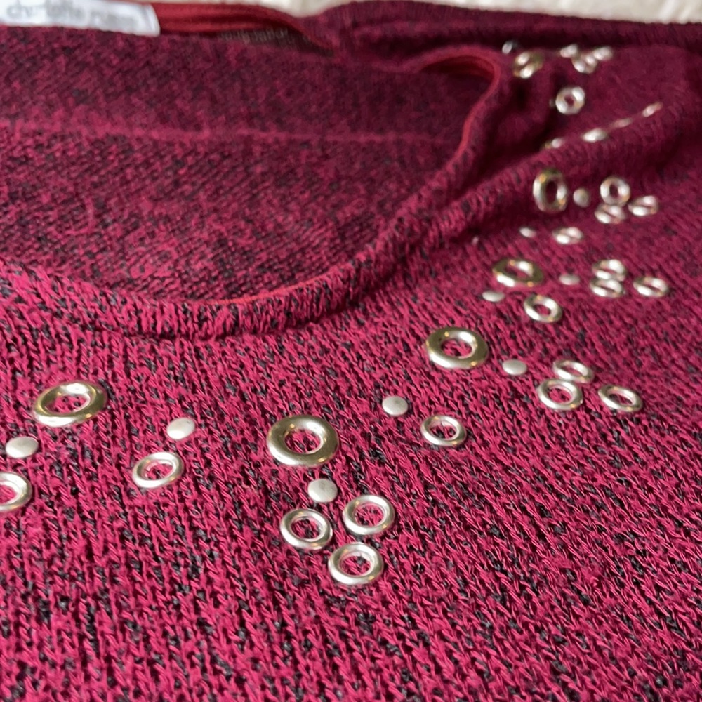 Charlotte Russe Burgundy 3/4 Sleeve Sweater - Size Medium - Picture 5 of 6